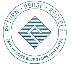 RETURN REUSE RECYCLE PART OF EGISS BLUE STRIPE GUARANTEE