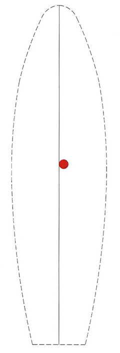 The protection is only requested for the "red dot" in the middle of the representative figure of the polyurethane foam and/or polyurethane block; other distinguishing designs and/or design features in the pictorial representation are not trademark components.