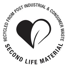 SECOND LIFE MATERIAL RECYCLED FROM POST INDUSTRIAL & CONSUMER WASTE
