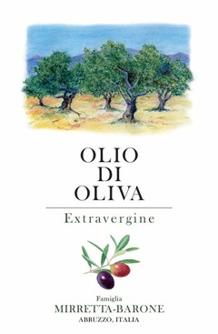 OLIO DI OLIVA Extravergine Famiglia MIRRETTA-BARONE ABRUZZO, ITALIA