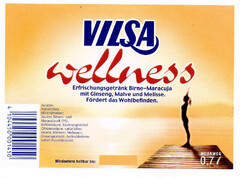 VILSA wellness Erfrischungsgetränk Birne-Maracuja mit Ginseng, Malve und Melisse. Fördert das Wohlbefinden.
