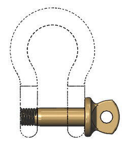 The mark is being formed by the colour tan "(Pantone 7407 C)" as applied to the pin. The dotted outline of the goods is intended to show the position of the mark in the goods and is not part of the mark.