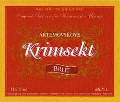 NACH TRADITIONELLER METHODE ARTEMOVSKOYE Krimsekt BRUT 11,5% vol e0,75 L