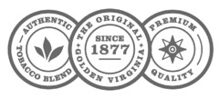 GOLDEN VIRGINIA THE ORIGINAL SINCE 1877 AUTHENIC TOBACCO BLEND PREMIUM QUALITY