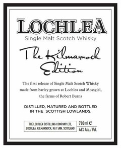 LOCHLEA Single Malt Scotch Whisky The Kilmarnock Edition