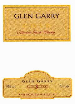 GLEN GARRY Blended Scotch Whisky GLEN GARRY AGED 3 YEARS