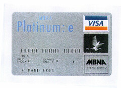 VISA MBNA Platinum : e MBNA INTERNATIONAL