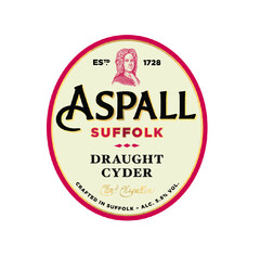 ESTD. 1728 ASPALL SUFFOLK DRAUGHT CYDER CRAFTED IN SUFFOLK - ALC. 5.5% VOL.