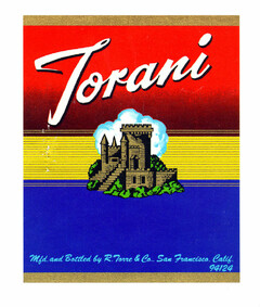 Torani Mfd. and Bottled by R. Torre & Co.. San Francisco. Calif. 94124
