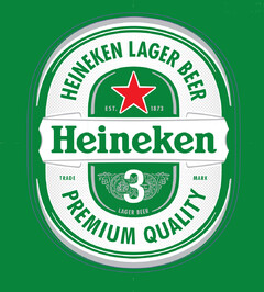 HEINEKEN LAGER BEER HEINEKEN 3 PREMIUM QUALITY