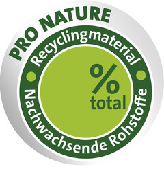 PRO NATURE Recyclingmaterial Nachwachsende Rohstoffe % total