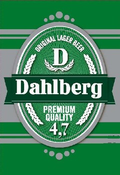 DAHLBERG ORIGINAL LAGER BEER PREMIUM QUALITY 4,7