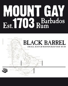 MOUNT GAY BARBADOS RUM Est. 1703 BLACK BARREL