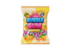 FILLED CANDIES BUBBLE GUM ORANGE with chewing gum flavor