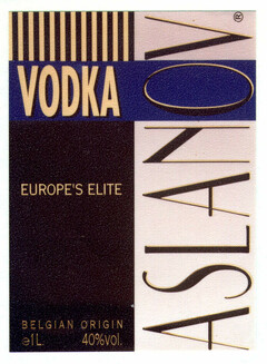 ASLANOV VODKA EUROPE'S ELITE