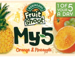 ROBINSONS Fruit Shoot My 5 Orange & Pineapple 1 OF YOUR 5 A DAY