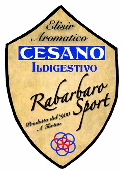 Elisir Aromatico CESANO ILDIGESTIVO Rabarbaro Sport Prodotto dal '900 A Torino