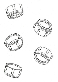 A three-dimensional nut which is generally circular in end profile, incorporating in particular the following features; 6 equidistant ridges placed around the outside circumference of the nut in a longitudinal direction, the 6 equidistant ridges terminating short of the length of the nut.