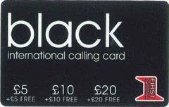 Black international calling card FIRST NATIONAL