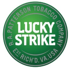 LUCKY STRIKE R.A. PATTERSON TOBACCO COMPANY EST RICH'D. V.A. USA