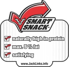 SMART SNACK naturally high in protein max. 5% fat satisfying www.JackLinks.info