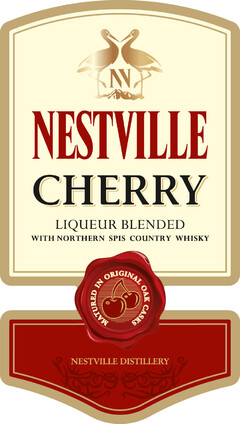 NESTVILLE CHERRY LIQUEUR BLENDED WITH NORTHERN SPIS COUNTRY WHISKY MATURED IN ORIGINAL OAK CASKS NESTVILLE DISTILLERY