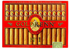 GOLDKENN CLASSICO GIGARS Nº1 16 SWISS WAFER ROLL CIGARS WITH PRALINE CREAM FILLING MADE IN SWITZERLAND NET WT 300g 10.5 oz