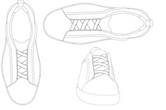 Il marchio è un marchio di posizione, costituito da sei strisce che si incrociano due a due a formare tre "X", poste in linea una sotto l'altra e collocate sulla parte frontale, superiore centrale della scarpa.
