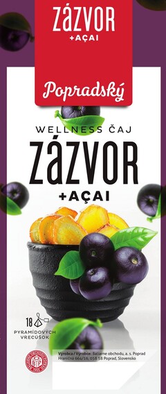 Popradský WELLNESS ČAJ zázvor + ACAI