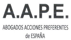 A.A.P.E. ABOGADOS ACCIONES PREFERENTES de ESPAÑA