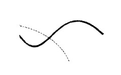 Il marchio consiste nel disegno di due curve intersecantisi in un punto, caratterizzate dall'essere l'una ad arco, disegnata con tratto sottile e interrotti, l'altra sinusoidale, disegnata con tratto spesso e continuo.