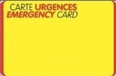 CARTE URGENCES
EMERGENCY CARD