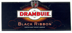 DRAMBUIE BLACK RIBBON SCOTCH MALT WHISKY LIQUEUR Prince Charles Edward's Liqueur SINCE 1745