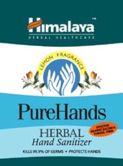 Himalaya HERBAL HEALTHCARE LEMON FRAGRANCE PureHands HERBAL Hand Sanitizer