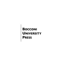 BOCCONI UNIVERSITY PRESS