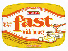 fast with honey MINERVA DELICATE NATURAL HONEY TASTE Net Weight 400g e Greek Product.