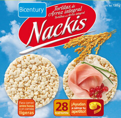 Bicentury Tortitas de Arroz integral Tortilhas de Arroz integral Nackis