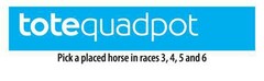 totequadpot 
Pick a placed horse in races 3,4,5 and 6