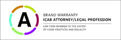 A BRAND WARRANTY ICAB ATTORNEY / LEGAL PROFESSION Law Firm  Adhered to the system of good practices and equality