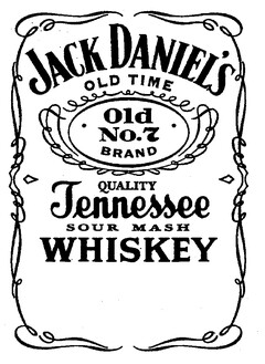 JACK DANIEL'S OLD TIME Old No. 7 BRAND QUALITY Tennessee SOUR MASH WHISKEY