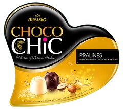 MIESZKO CHOCO CHIC Collection of Delicious Pralines, Pralines Advocat Flavour, Coconut, Hazelnut, Delicate creamy fillings, Delicious Flavours Collection