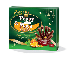 FLIS Happy Peppy mint & Maya orange Mint & Orange wafer rolls