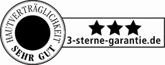 HAUTVERTRÄGLICHKEIT SEHR GUT 3-sterne-garantie.de