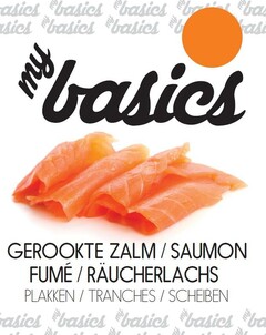 my basics GEROOKTE ZALM / SAUMON FUMÉ / RÄUCHERLACHS PLAKKEN / TRANCHES / SCHEIBEN