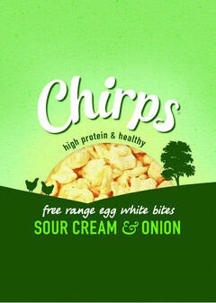 CHIRPS HIGH PROTEIN & HEALTHY FREE RANGE EGG WHITE BITES SOUR CREAM & ONION