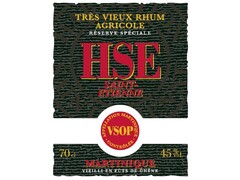 HSE SAINT-ETIENNE TRÈS VIEUX RHUM AGRICOLE RÉSERVE SPÉCIALE APPELLATION MARTINIQUE CONTRÔLÉE VSOP MARTINIQUE VIEILLI EN FÛTS DE CHÊNE