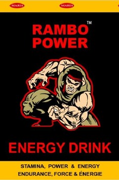 RAMBO POWER ENERGY DRINK STAMINA POWER & ENERGY ENDURANCE FORCE & ENERGIE