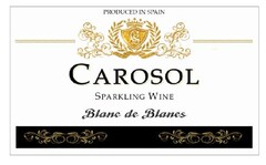 PRODUCED IN SPAIN CAROSOL SPARKLING WINE BLANC DE BLANCS
