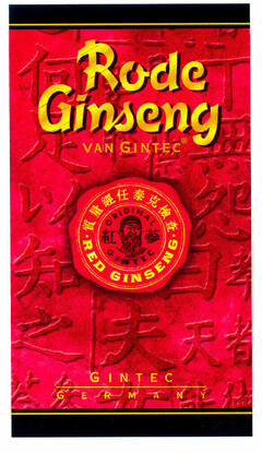 Rode Ginseng VAN GINTEC ORIGINAL RED GINSENG GINTEC GERMANY