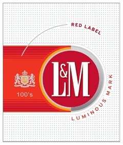 L & M 100's RED LABEL LUMINOUS MARK